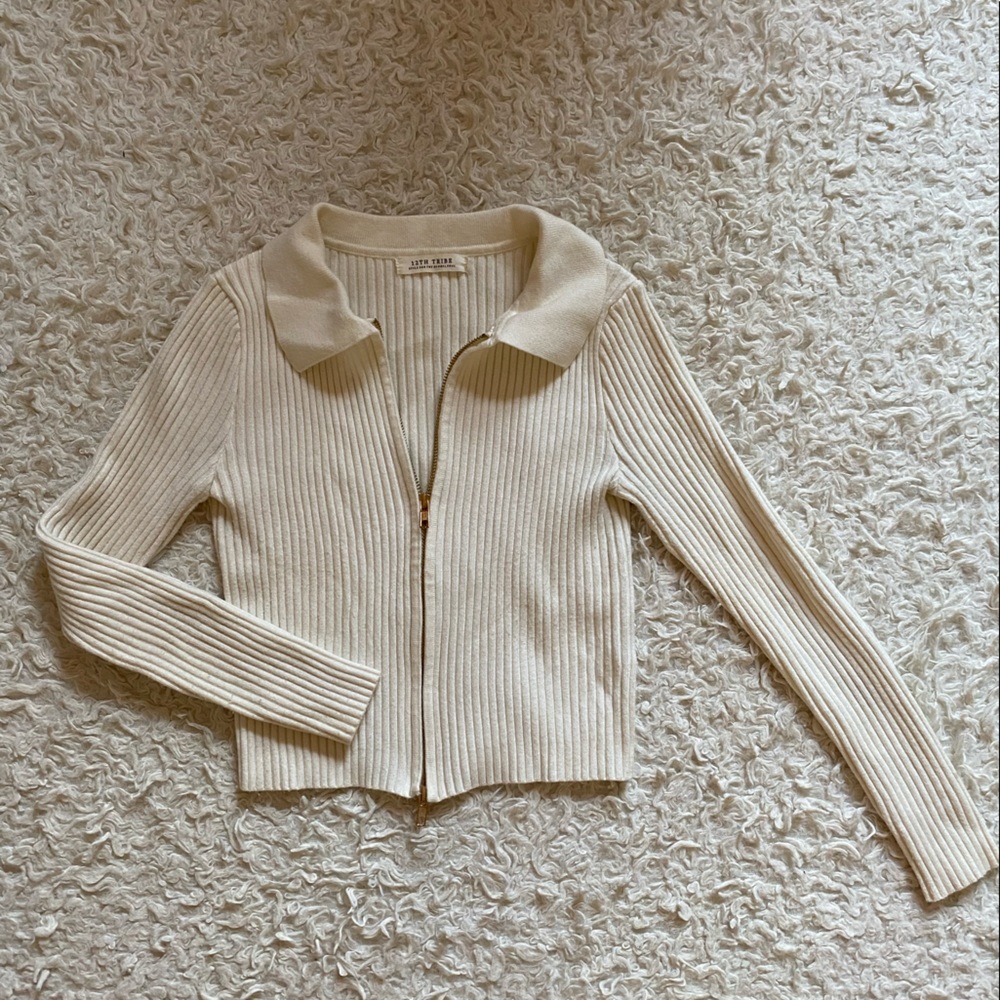 Long Sleeve Zip-Up Sweater from 12th Tribe